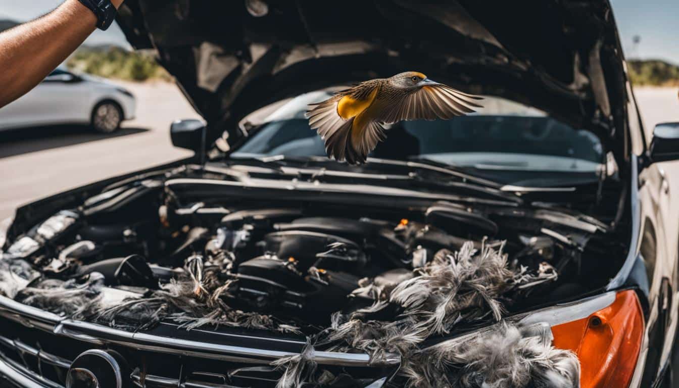 wie kommt ein vogel in den motorraum
