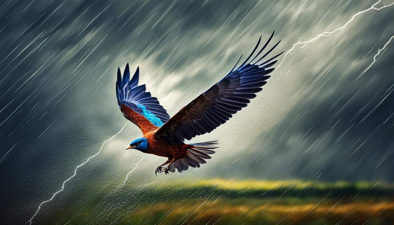der vogel schwebt wie sturm im sommerwind