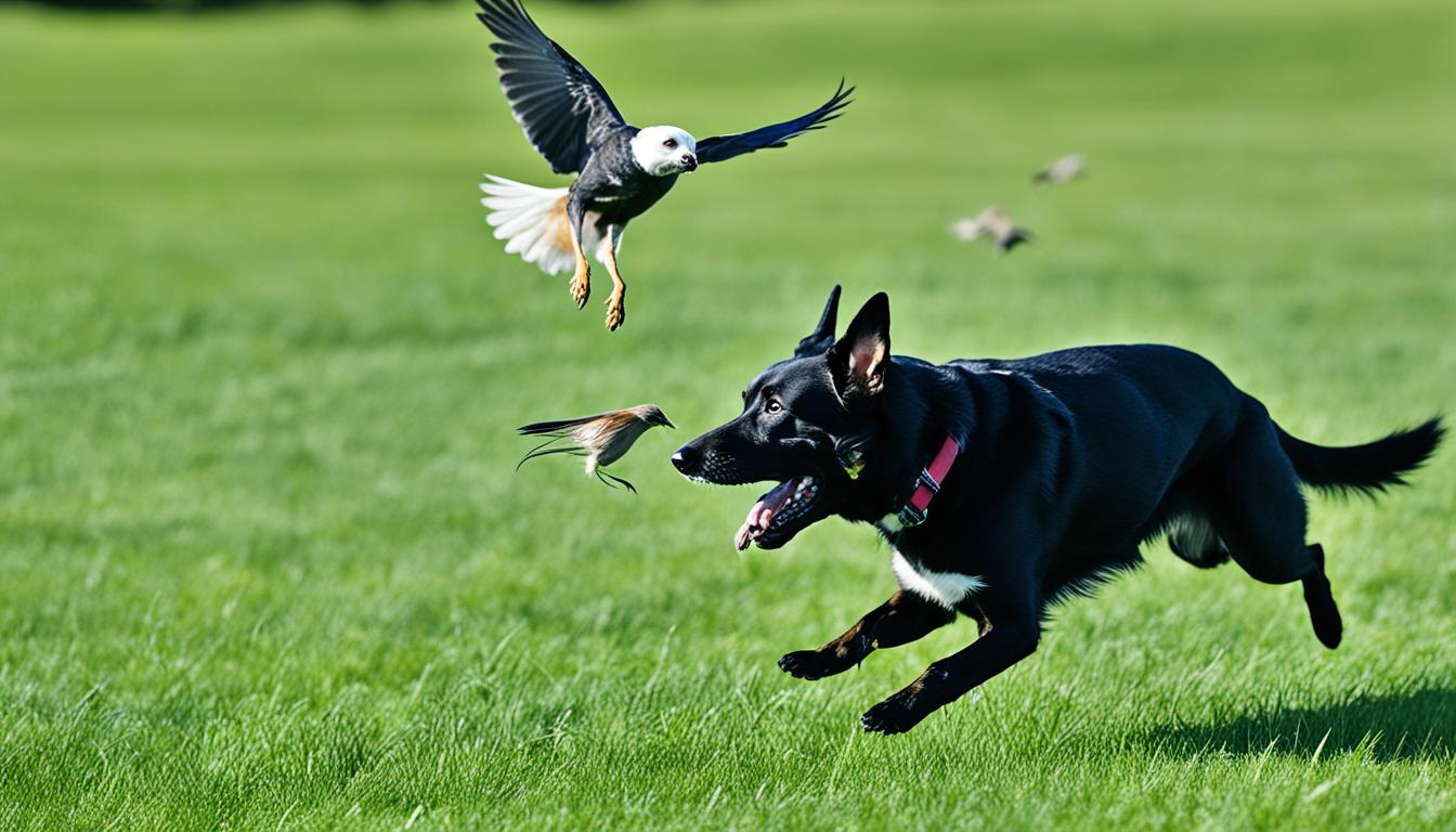 hund jagt vogel was tun