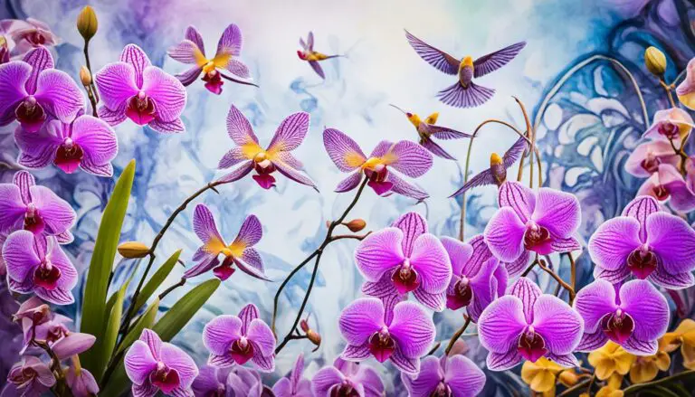 orchideen blüte wie vögel