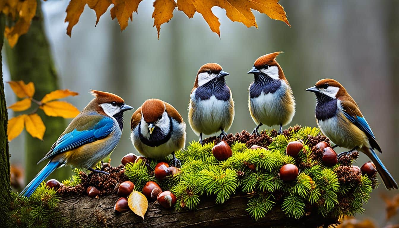 welche vogel fressen kastanien